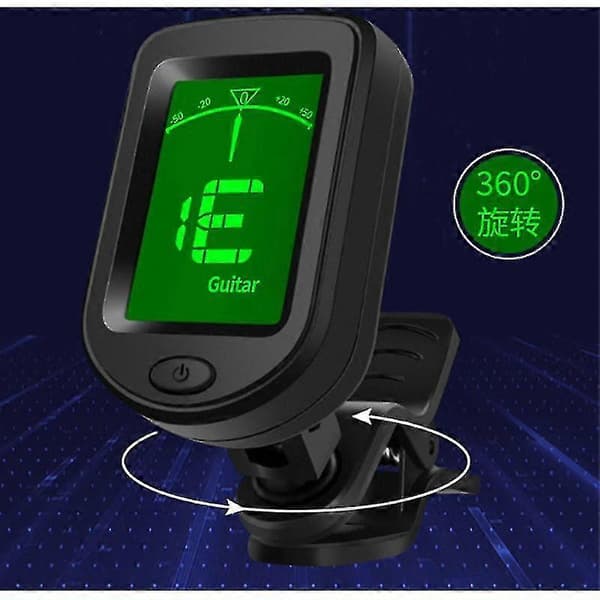 Gitarrstämmare Clip On, Digitala Stämmare för Gitarrtillbehör med Plektrum, för Akustisk Gitarr, Elgitarr, Bas, Fiol, Ukulele och Andra Stränginstrument