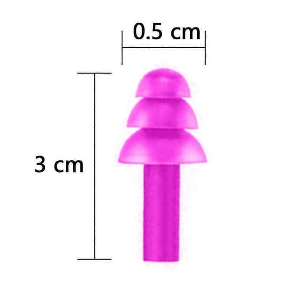 5 par öronproppar för barn, brusreducerande återanvändbara öronproppar för simning Pink