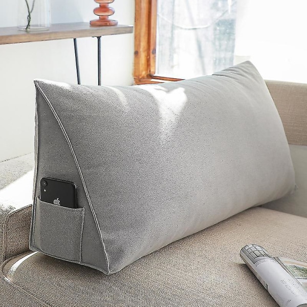 Triangulär sängkilkudde, ryggstöd Läskudde för ryggstöd Grey 120*35*20cm