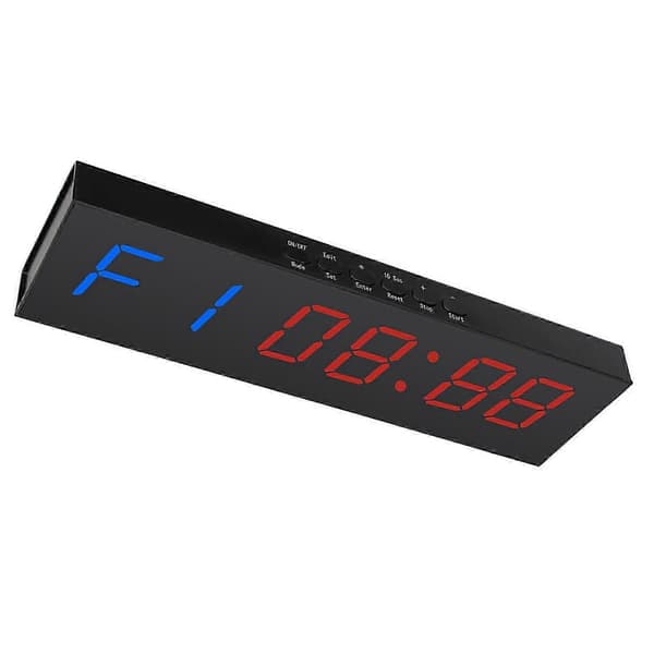 LED Gym Timer Stoppur med Fjärrkontroll, Nedräkning/Uppräkning Klocktimer, Intervalltimer
