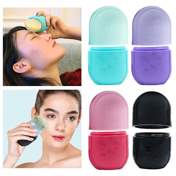 Beauty Silicone Ice Cube Massager Face Ice Roller Skin care pink