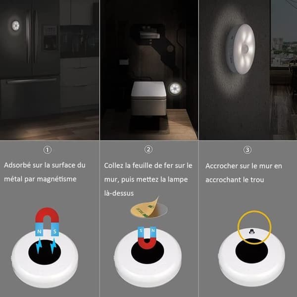 Bevægelsessensorlys - 3 stk. - LED - USB Genopladelig - Indendørs