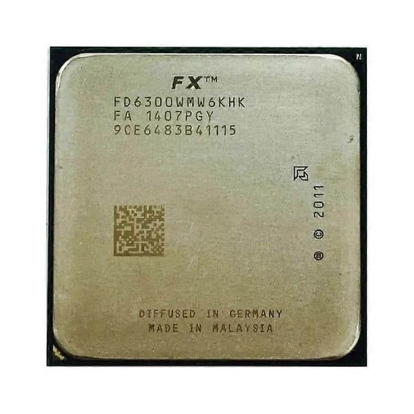 FX-6300 CPU - Socket AM3+ 6 kjerner 6 tråder 3,5 GHz 8 MB L3-buffer 95 W.
