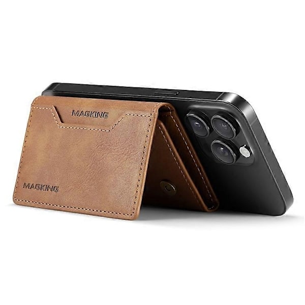 MAGKING K2 -jalusta magneettinen korttikotelo, yhteensopiva MagSafe RFID -matkapuhelinlompakon kanssa - Perfect_xx Brown