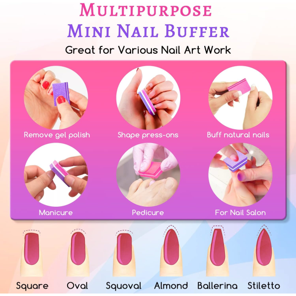 50 st Mini Nagelbuffer, Nagelbuffer Block för Naturliga, Gel och Akrylnaglar, Dubbelsidig Poleringsblock för Hemma- och Salongsbruk Yellow