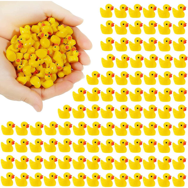 Mini Yellow Ducks Ducklings Tiny Duckies Garden Landscape Aquarium Dollhouse Potted Plants Decoration 200 pcs