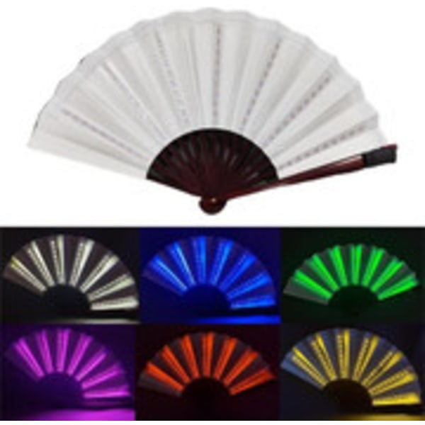 Glow Foldable LED Fan Dancing Light Fan Night Performance Glow In The Dark Party Accessories