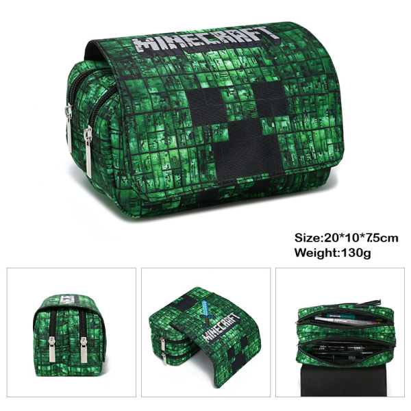 Minecraft Children's case in two layers with large capacity