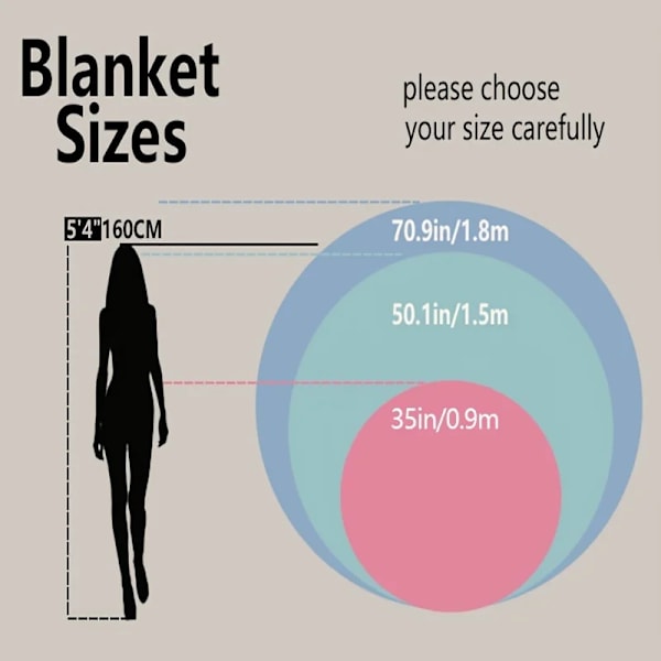 Sjovt Varmt Madtæppe Superbløde Plys Tæpper til Seng Sofa Sengetæppe Dekorativ Camping Picnic Vinter Varmt Tæppe Burrito Burrito Burrito Round35inch(0.9m))