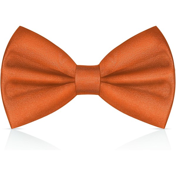 Herrfluga, klassisk enfärgad fluga med klämma för män, satin smokingfluga med klämma, justerbar formell fluga för fest, bröllop Orange