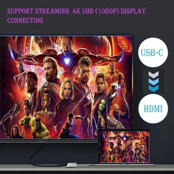USB-C–HDMI-sovitin – Yleinen – 4K – USB 3.0 – PD-lataus – Alumiini
