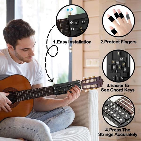 Gitarrstämskruvset, gitarrsträngpressare, gitarrsträngtränare, gitarrtillbehör