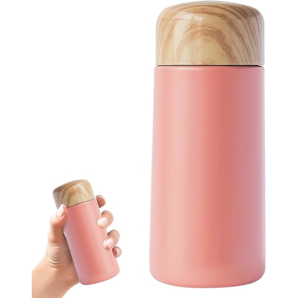 150ML Liten Termosmugg för Mjölk Kaffe Te, Mini Termosmugg för Varma & Kalla Drycker, 304 Rostfritt Stål Liten Vattenflaska, Portabel Vakuumflaska Pink