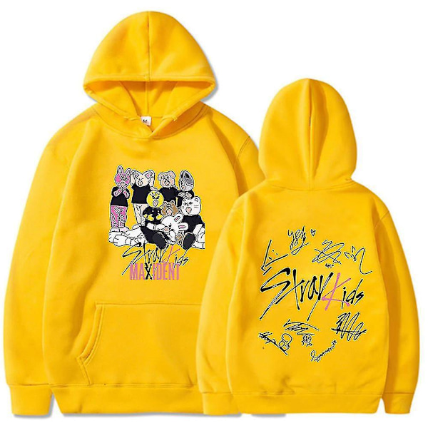 Stray Kids Hoodie med Huva [HK] Gul Yellow S