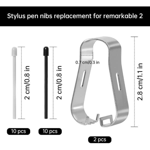 20 Remarkable 2 Stylus-ersättningsspetsar, kompatibla med Remarkable 1 & 2 Maker Plus, precisionsritning