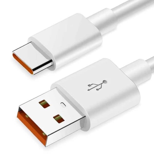 OCIODUAL USB Typ-C-kabel - 2m - 6A snabbladdning - Dataöverföring - Vit
