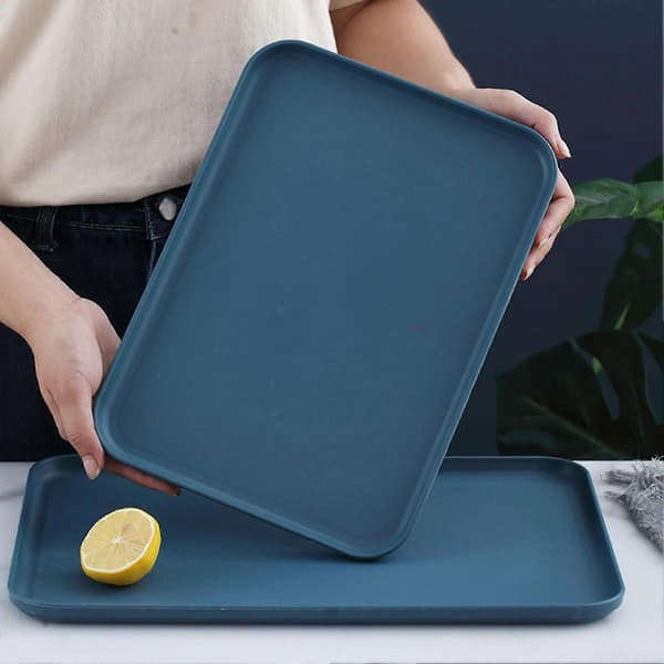 Serveringsbricka Multifunktionell Elegant Nordisk Stil Dekorativ Rektangulär Plastbricka för Hemmet Orange2 S