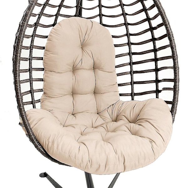 Hängande äggstol tjock dyna gungstol dyna, beige LÅNG