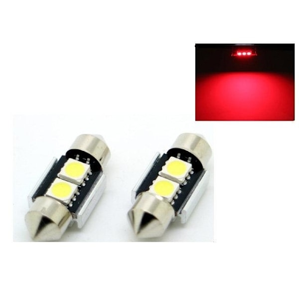 C5W Canbus 31mm Røde LED Pærer SV8.5 8 8 31mm Röda 2-pack