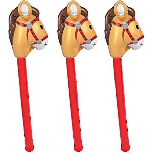 3pcs Inflatable Stick Horse Inflatable Horse on a Stick Inflatable Horse Head Jnnjv