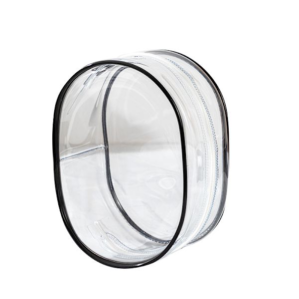 15CM docka väska för att gå ut, dubbel dragkedja, tjock transparent docka väska med nyckelring, inkluderar inte docka, endast väska black