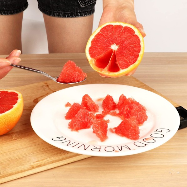 st Grapefruitskedar, Grapefruitskedset i rostfritt stål, Taggtandad kant & Tjockt handtag, Silver