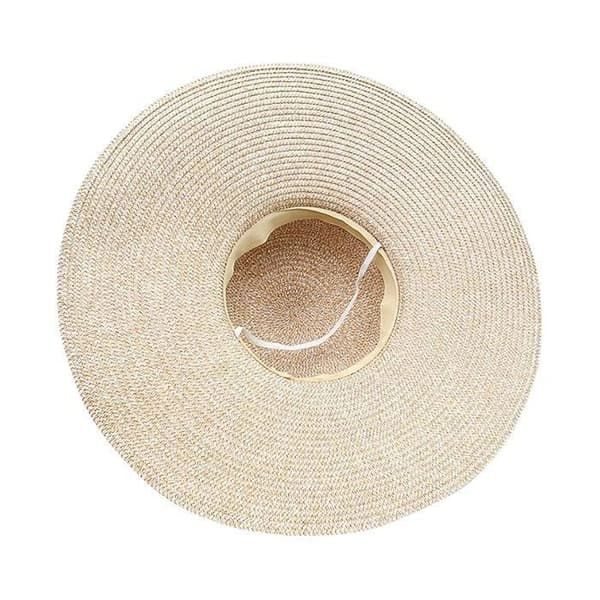 Dame sammenfoldelig stråhat med bred skygge 14 cm UPF 50+