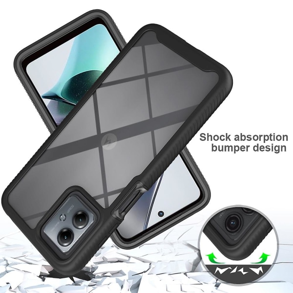 För Motorola Moto G14 4g phone case Pc+tpu Cover med skärmskydd Black