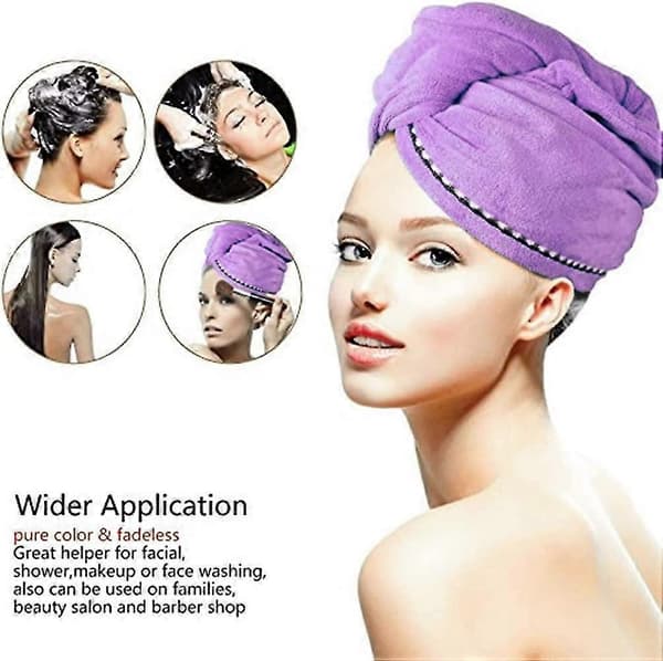 Hårhandduk turban mikrofiber 2-pack