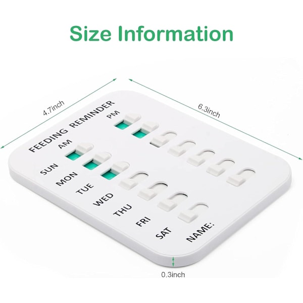 Påminnelse om hundmatning, magnetisk påminnelsesticker, am/pm daglig indikationsschema mata dina husdjur, kylskåpsmagneter kattmatningspåminnelse