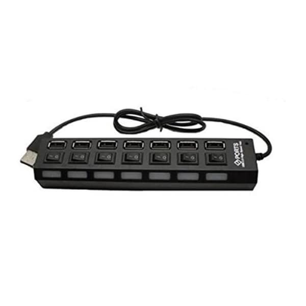 USB-hub - ODEGREE - 7-porter - USB 2.0 - 7 porter - PÅ/AV-bryter