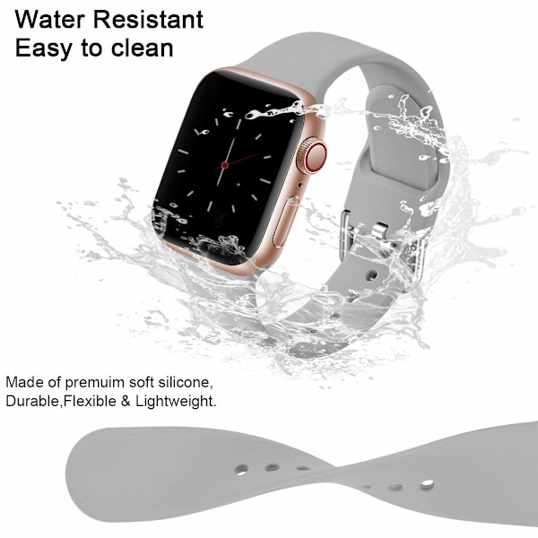 3-pakning remmer kompatible med Apple Watch armbånd iWatch Series 8 7 6 5 4 3 Ultra SE(2/1), 42mm/44mm/45mm-S, Svart/Hvit/Grå