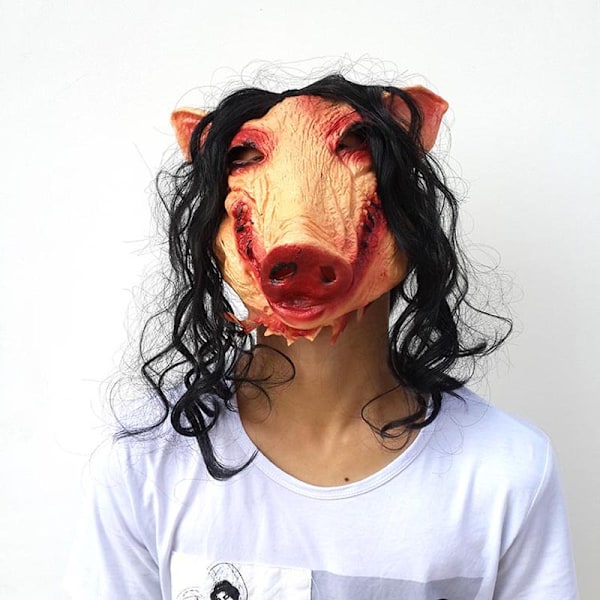 Rolig djurmask med hår Halloween Cosplay Läskig Latex Mask Kostymfest none