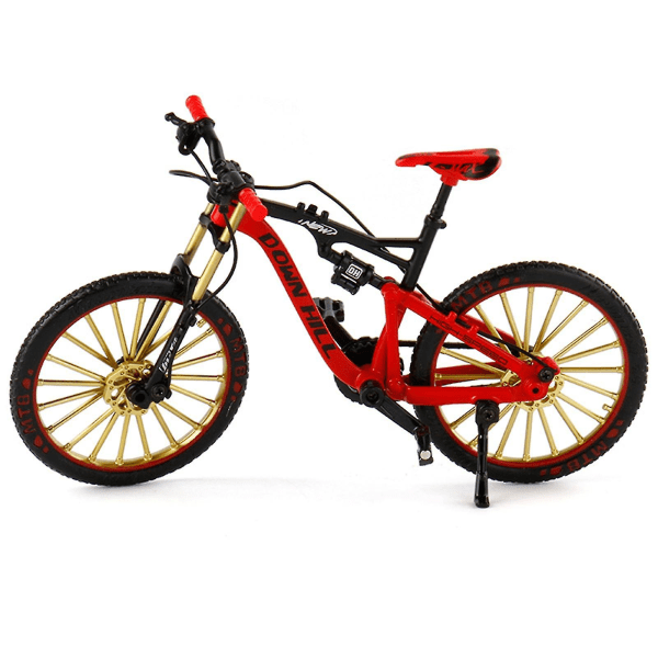 Cykelmodell 1:10 Skallig form legering Downhill Mountainbikeleksak Födelsedagspresent Red