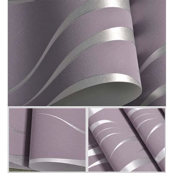 Modern 3D Tapet - FOLAYA - Lila - Vit - Papper - Geometrisk