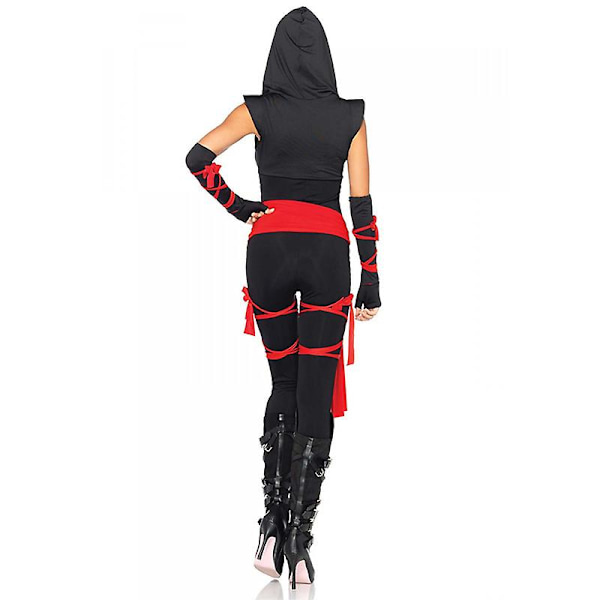 Dødelig Ninja Kostume til Kvinder - 6 Dele - Halloween Kostume til Voksne M