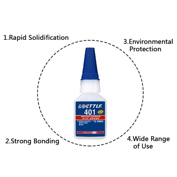 3 stk 20g Loctite 401 Instantlimflaske Sterkere Superlim Klar 3-pakning
