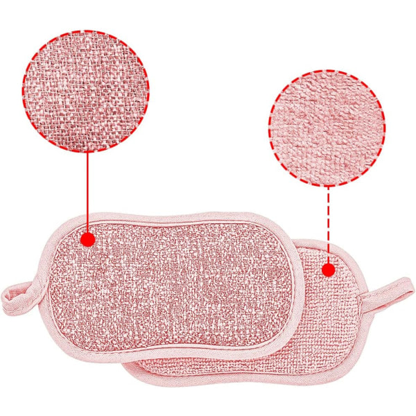 Pcs kökssvampar för rengöring av diskar, återanvändbara skrubbsvampar för non-stick-pannor och skålar, rosa