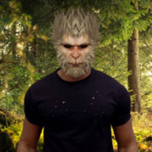 Svart myte: WuKong-maske, realistisk for WuKong Creepy Cosplay-rekvisitter