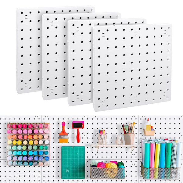 Deler Pegboard Veggarrangør, Hvit Pegboard Veggmontering, Pegboard For Håndverksrom, Garasje, Kjøkken