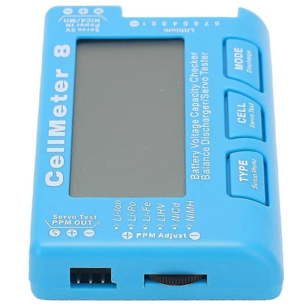 CellMeter?8 Multifunktionell LCD Batterikapacitetskontroll Backlight Spännings Servo Testare