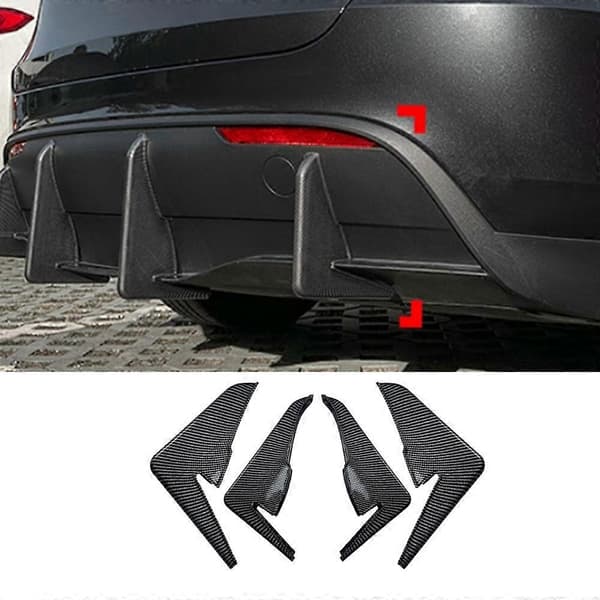 Bil Bagkofanger Diffuser Læbesæt til Tesla Model Y 2017-2024 Bageste Splitter Spoiler Cover Trim Tilbehør Carbon fiber pattern