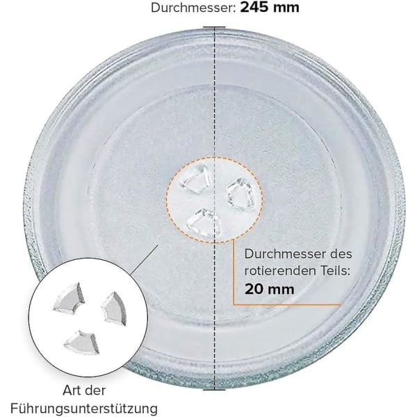 Mikrovågsugnstallrik 24,5 cm Mikrovågsugnstallrik Glas Skivtallrik R