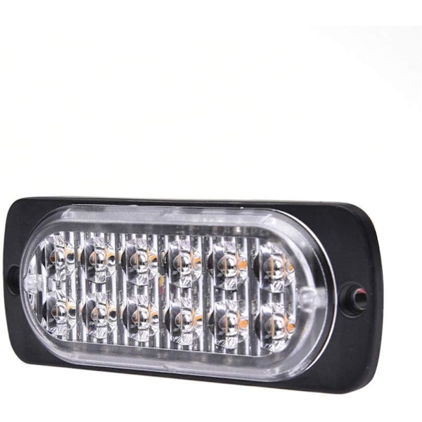 Super Lysstærk Rød 12-LED 12-24V Bil Lastbil Advarsel Alarm Nød Byggeri Vandtæt Blinkende Advarsels Stroboskop Kofanger Grill Baglygte Arbejdslys 12 LED Red