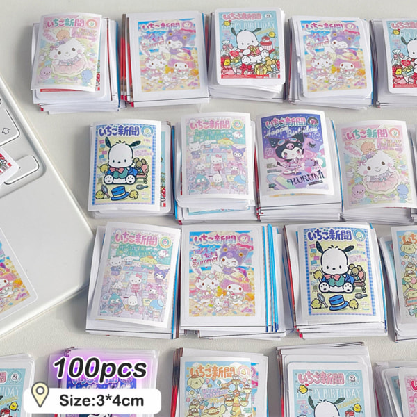 100PCS Kawaii Dog Cat Cartoon Stickers Anime Toys for Girls Kid