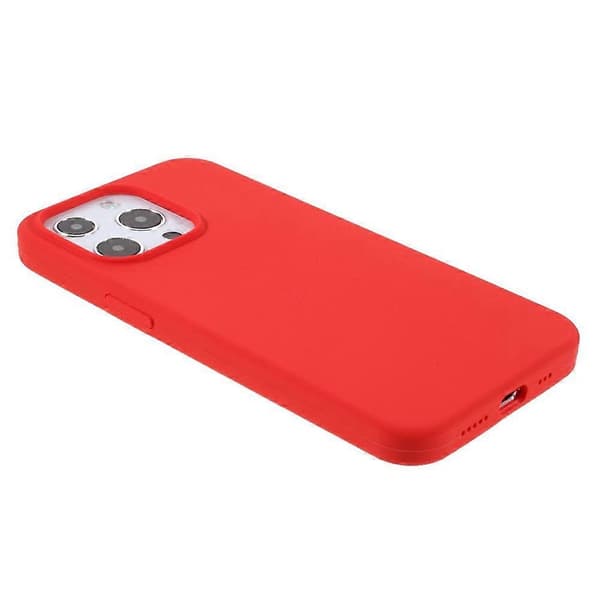 Kompatibel med iPhone 15 Pro etui solid silikone stødsikker telefonbagside Red
