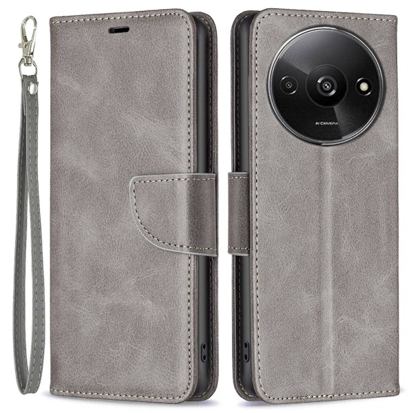 För Xiaomi Redmi A3 Case Cover Justerbar Stand View Folio Flip Cover - Grå Grey