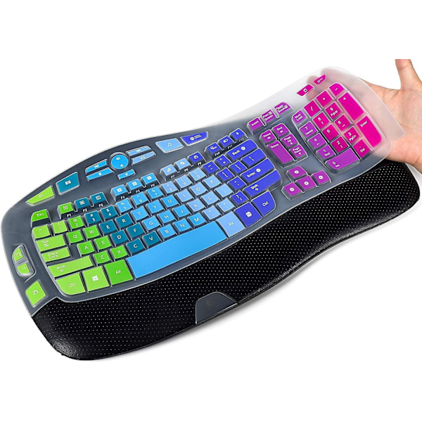 1pc Colorful Keyboard Cover Compatible with Logitech K350 MK550 MK570 Wireless Wave Keyboard Rainbow Perfect