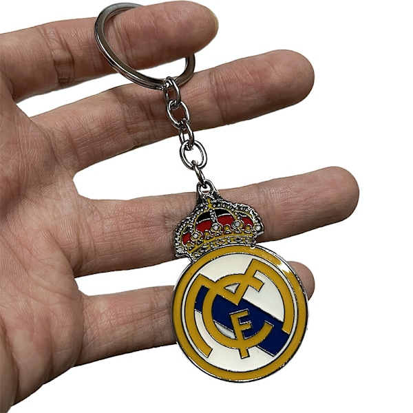 Nøkkelring med Real Madrid-logo, fotballklubblogo i metall