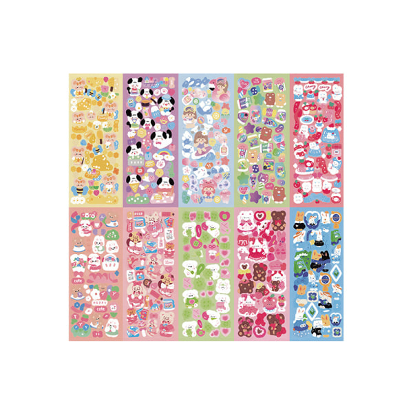 10 ST Stickers Pakke Kawaii e Stickers DIY n Stickers Dekoration A8